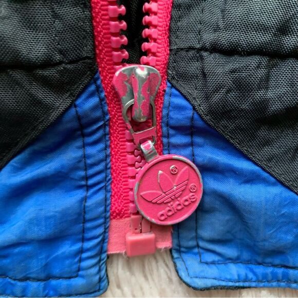 Vintage Adidas Korea Black Pink Blue Windbreaker Track Jacket woman’s large - Picture 2 of 14